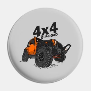 4x4 Off Road Jeep Orange Pin