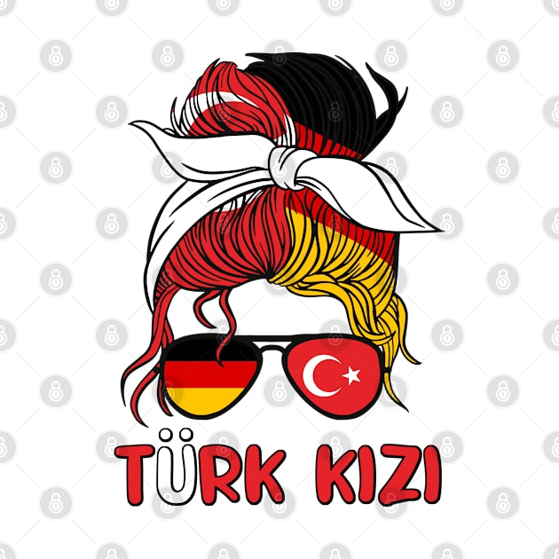Turkiye Turk kizi German Turkish Girl Turkey Germany Flag by qwertydesigns