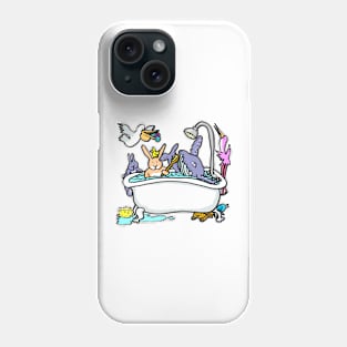 Wash Your Whale funny bath time cartoon with animals Phone Case