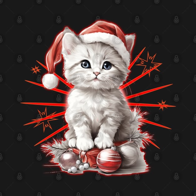 kawaii christmas cat by Megitsune 