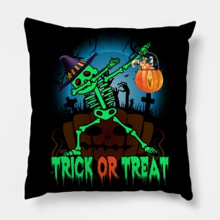 Kids Cute Boys Halloween Dabbing Skeleton Pillow