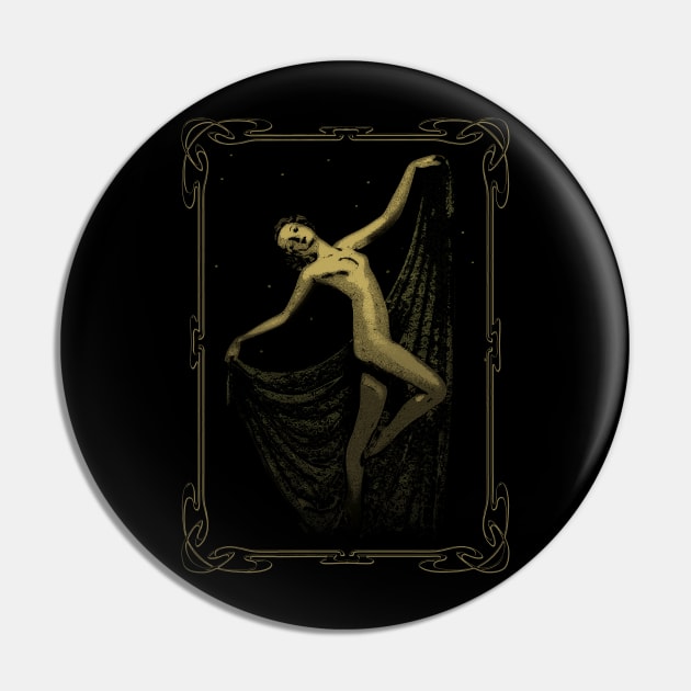 Deco Goddess Pin by bronzarino