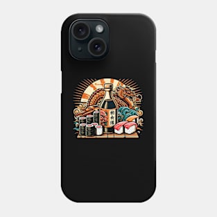 Oriental Art & Sushi Lover’s Dream: Dragon Japanese Cuisine Phone Case