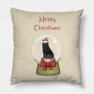 Merry Christmas - Black cats with Santa hat. Pillow