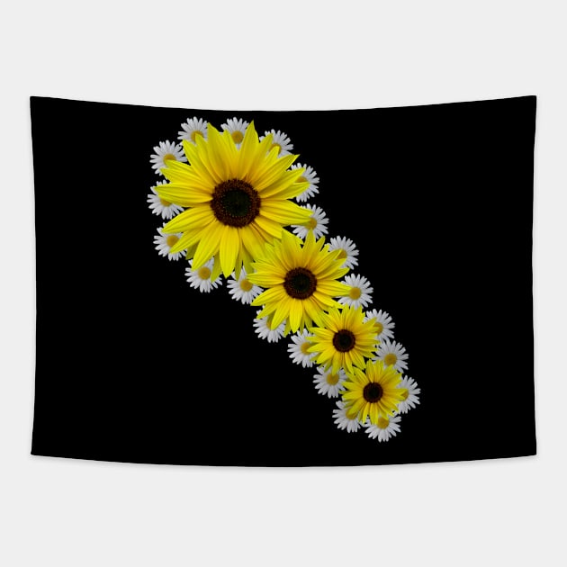 sunflower daisy bloom floral flowers Tapestry by rh_naturestyles