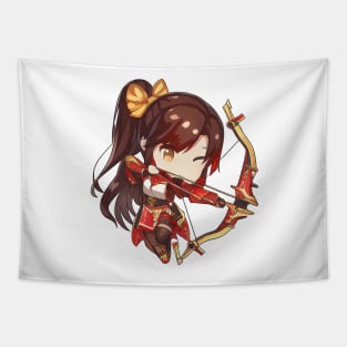 Sagittarius the Archer Chibi Zodiac Anime Girl Tapestry