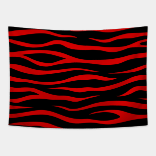 Tiger Skin Pattern - Black and Red Tapestry