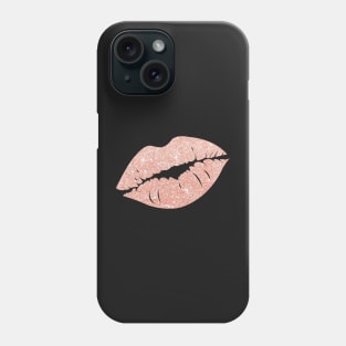 Light Rose Gold Faux Glitter Lips Phone Case