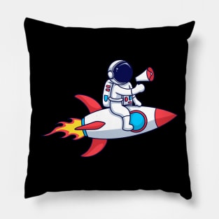 Astronaut Riding Rocket With Speaker Pillow