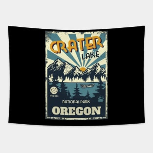 Crater Lake Retro Tapestry