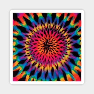 Spirograph Neon Tie Dye Magnet