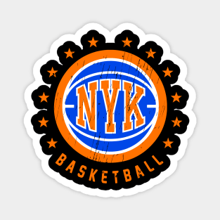 NYK Basketball Vintage Distressed Magnet