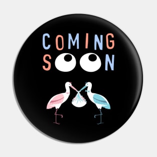 Mother's To Be, New Moms, Baby Announcement Cute, Storks, Coming Soon Design Pin