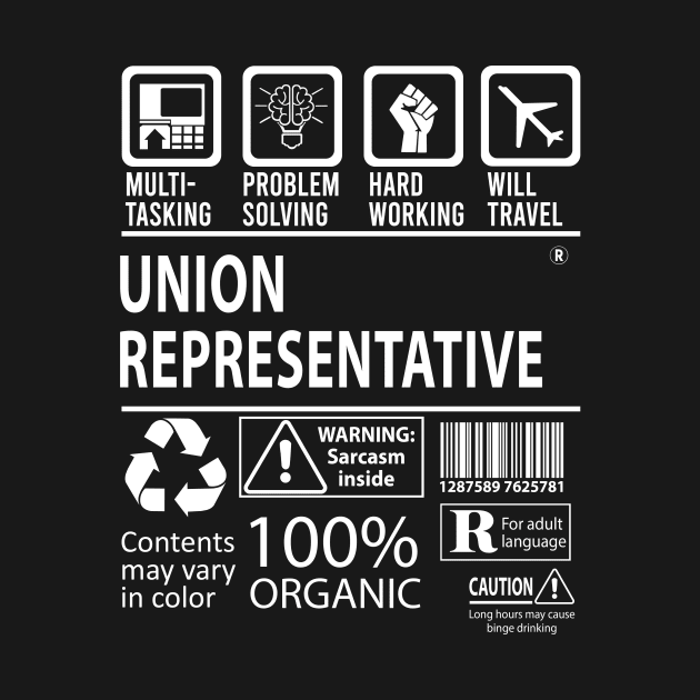 Union Representative T Shirt - MultiTasking Certified Job Gift Item Tee by Aquastal