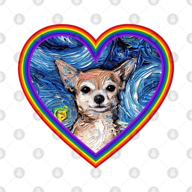 Chihuahua in a Rainbow Heart by sagittariusgallery