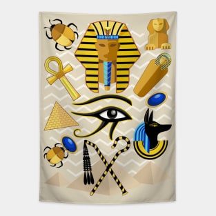 Egypt Ancient Symbols Pattern Tapestry