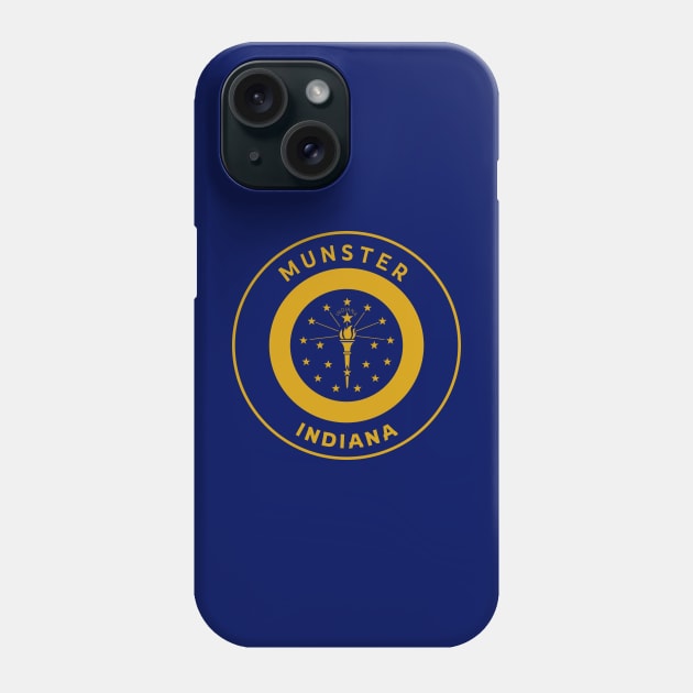 Munster Indiana Flag City Pride Bullseye Phone Case by Go With Tammy