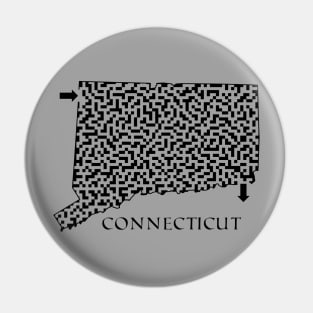 Connecticut State Outline Maze & Labyrinth Pin