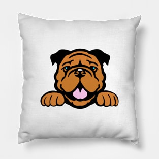 Peeking Bulldog Pillow