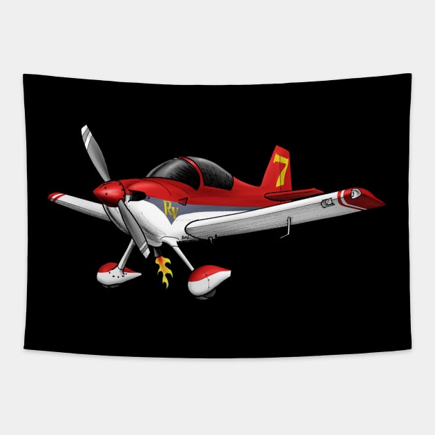 Rans RV7 Tailwheel Aircraft for Pilots Tapestry by Funky Aviation