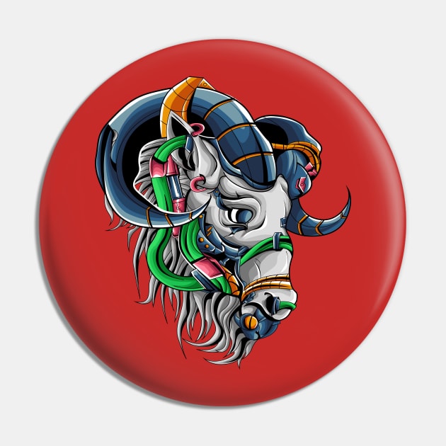 goat mecha head illustration Pin by Mako Design 