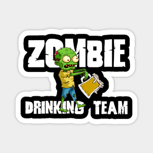 Zombie Drinking Team White Magnet