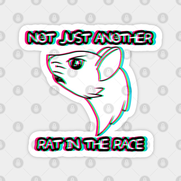 Not Just Another Rat In The Race (Glitched Version) Magnet by Rad Rat Studios