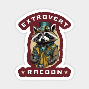 Extrovert Raccoon Streetwear Style Urban Chic Illustration Magnet