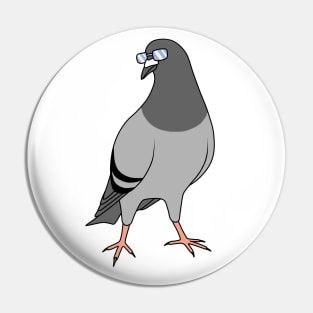 Rock Dove with Glasses Pin