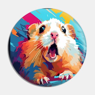 Scared Hamster Meme, wpap, funny tshirt Pin