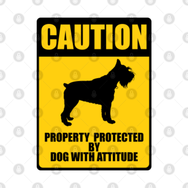 Discover Caution Property protected by dog with attitude - Caution - T-Shirt