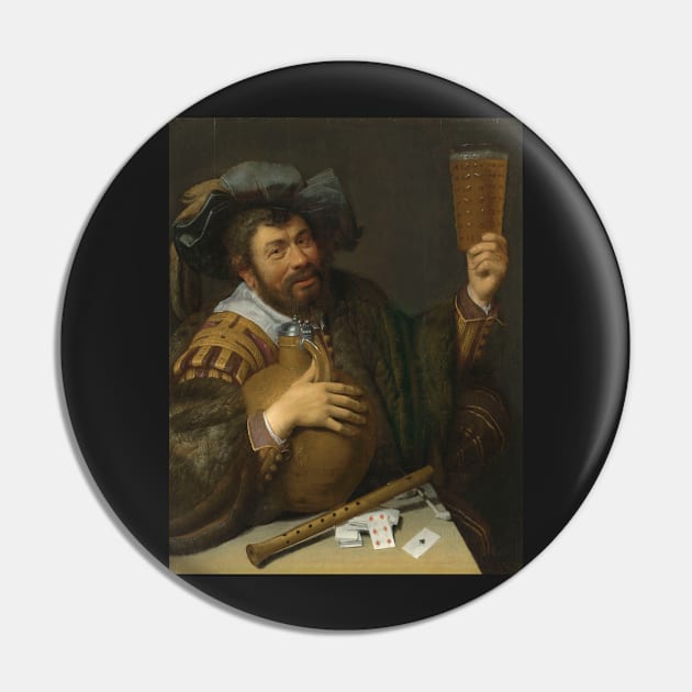 Willem van der Vliet - Merry Drinker with a Large Jug and a Glass of Beer Pin by themasters