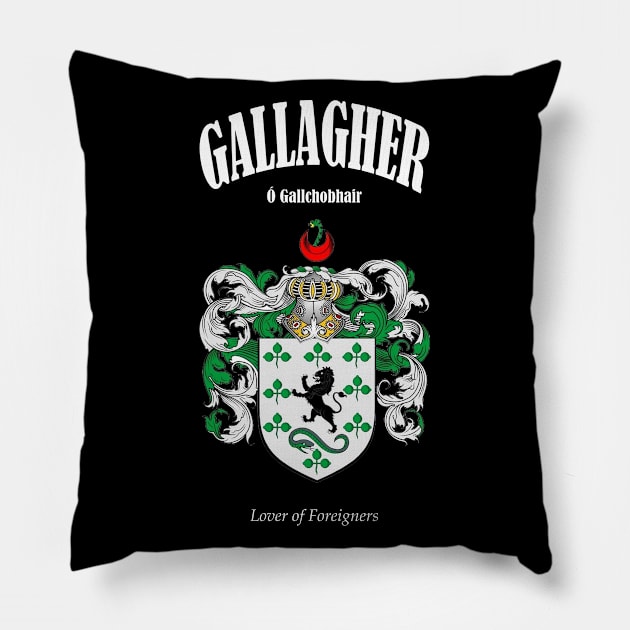 Gallagher Family Coat of Arms Translation and Meaning Pillow by Ireland