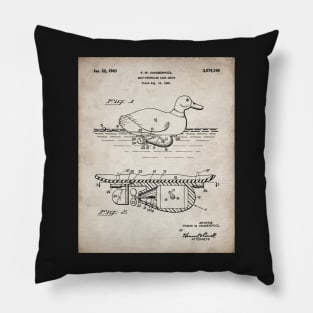 Duck Decoy Patent - Hunter Outdoors Hunting Art - Antique Pillow