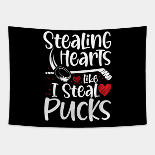Stealing Hearts Like I Steal Pucks - Hockey Tapestry