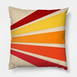 Sunset Color Retro Stripes Pillow