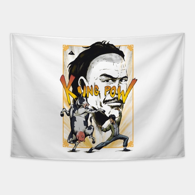 Enter the Fist (white) Tapestry by GranJefe