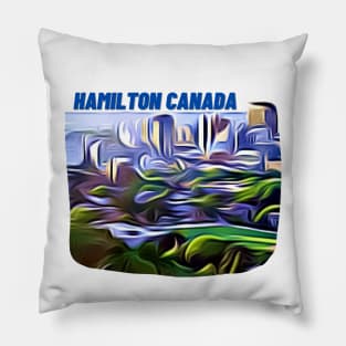 Hamilton Canada Skyline Painting Pillow