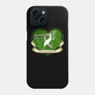 Lung Cancer Awareness Emerald Heart Edition Phone Case