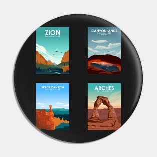 Utah National Parks Travel Poster Sticker Collection Pin