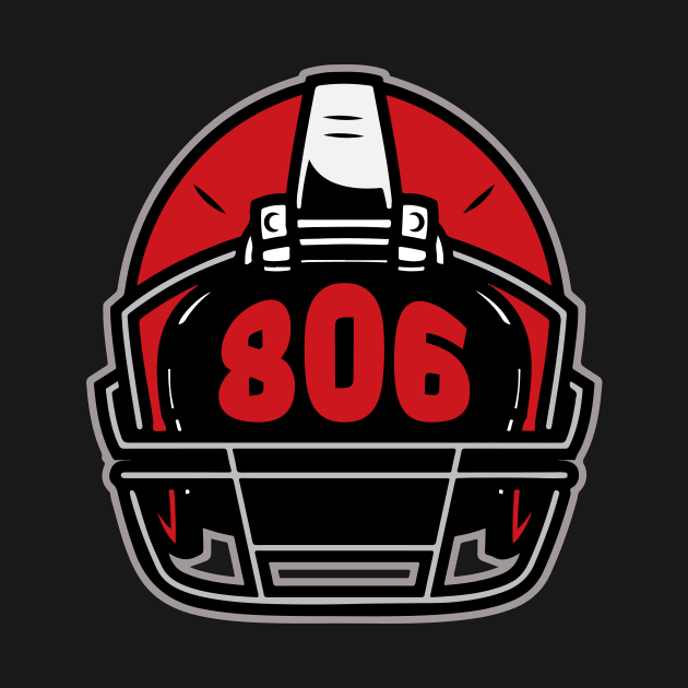 Retro Football Helmet 806 Area Code Lubbock, Texas by SLAG_Creative