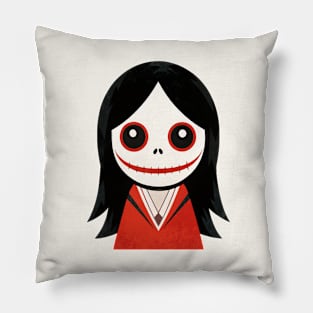 Japanese Horror Doll Kuchisake-Onna Creepy Cute Pillow