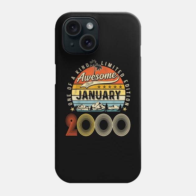 Awesome Since January 2000 Vintage 23rd Birthday Phone Case by Ripke Jesus