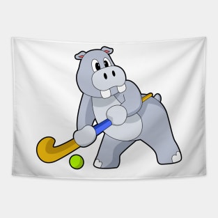 Hippo Hockey Hockey stick Tapestry