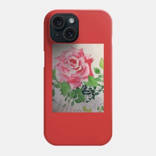 Pink rose watercolor painting Phone Case