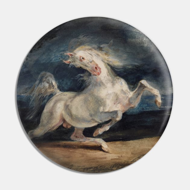 Horse Frightened by Lightning by Eugene Delacroix Pin by Classic Art Stall