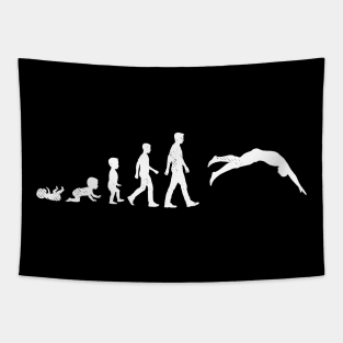 Swimming funny and cute human theme Tapestry