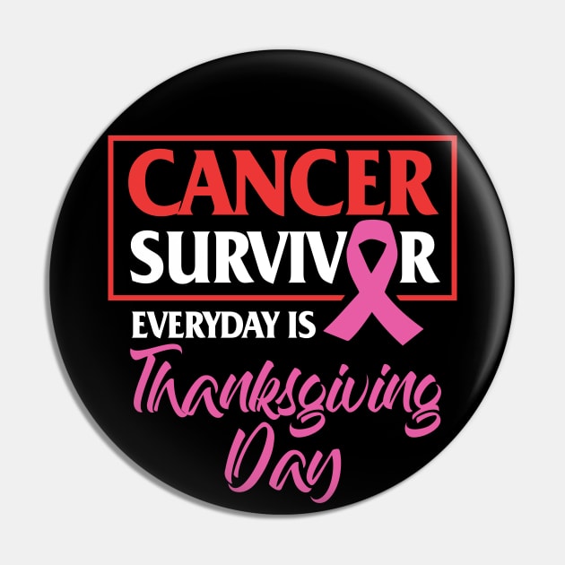 Breast Cancer Survivor Pink Ribbon Design Pin by TonTomDesignz