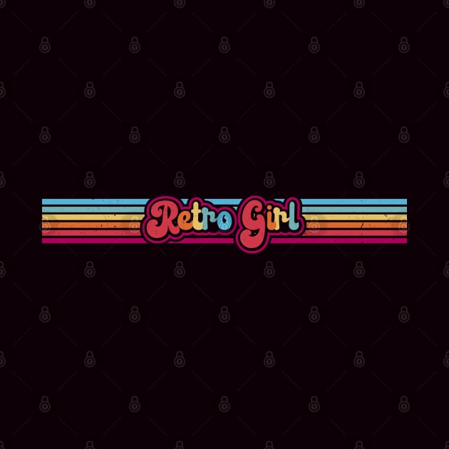 Retro Girl Rainbow Stripes by Jitterfly