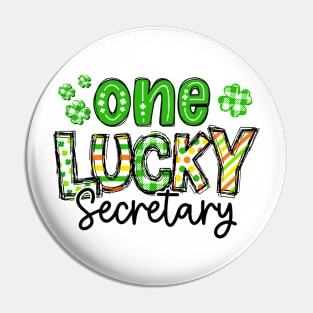 One Lucky Secrectary Shamrock St Patricks Day Pin